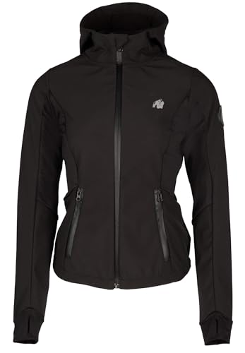 Gorilla Wear - Victoria Softshell Jacket - schwarz - leichte Jacke mit Logo Aufdruck bequem zum Sport Alltag Freizeit Workout Training Atmungsaktiv aus Polyester mit Reissverschluss, XS Gorilla Wear - Victoria Softshell Jacket - schwarz - leichte Jacke mit Logo Aufdruck bequem zum Sport Alltag Freizeit Workout Training Atmungsaktiv aus Polyester mit Reissverschluss, XS von Gorilla Wear