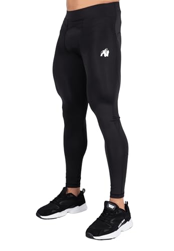 Gorilla Wear - Winchester Men's Tights - Schwarz - Bodybuilding Fitness Sport Freizeit Alltag mit Logo Aufdruck für maximale Bewegungsfreiheit leicht bequem aus Polyester und Elasthan, M Gorilla Wear - Winchester Men's Tights - Schwarz - Bodybuilding Fitness Sport Freizeit Alltag mit Logo Aufdruck für maximale Bewegungsfreiheit leicht bequem aus Polyester und Elasthan, M von Gorilla Wear