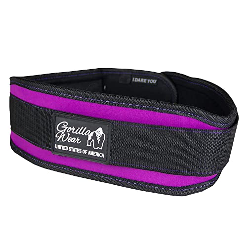 Gorilla Wear Womens 4 Inch Lifting Belt - schwarz/lila - Bodybuilding und Fitness Gürtel für Damen, S von Gorilla Wear