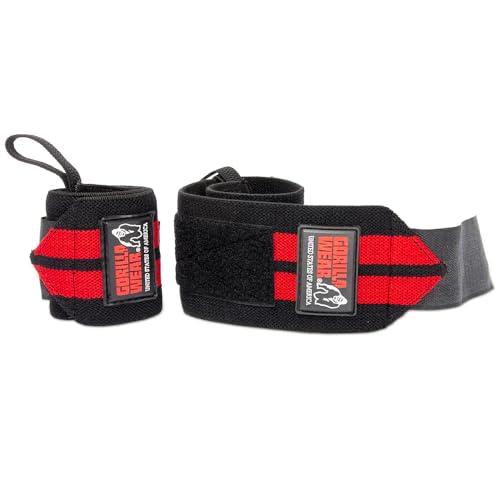 Gorilla Wear Wrist Wraps Pro - schwarz/rot - Bodybuilding und Fitness Accessoire von Gorilla Wear