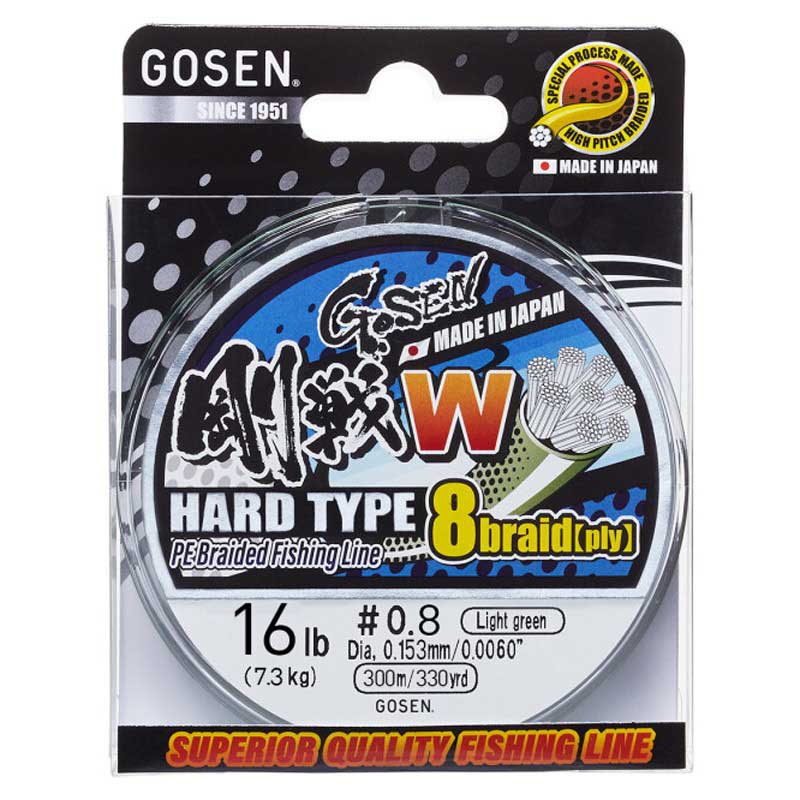 Gosen Hard Type 8x 300 M Braided Line Silber 0.153 mm von Gosen