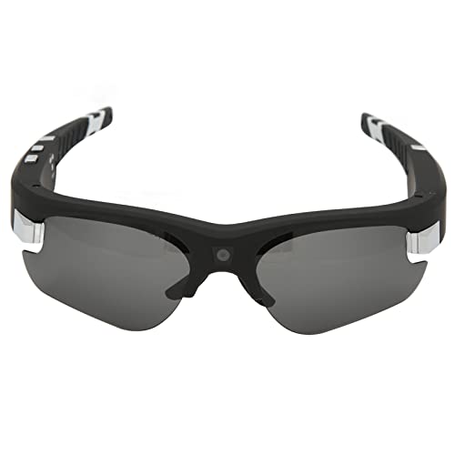 Goshyda Video-Sonnenbrille, 256G HD 1080P Outdoor-Sport-Action-Kamera -USB-Schnittstelle Smart-Brille mit 4 Paar Linsen Zum Radfahren Fahren von Goshyda