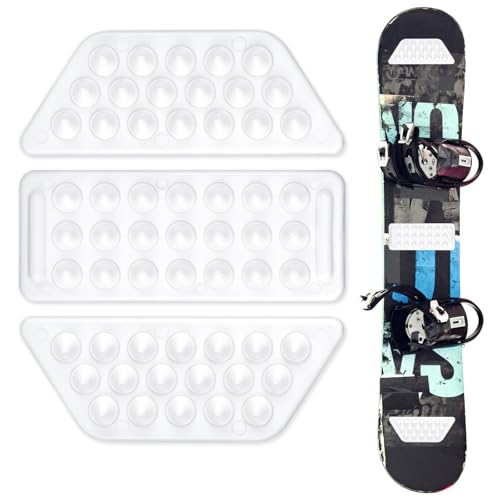 Gosknor 1 Set mit 3stk Snowboard-Stomppads, Schneeweiße Snowboard-Stomp Pads aus Kunststoff rutschfeste Snowboard-Griff-Stomp Pads Modulare Snowboard-Matte Perfektes Snowboard-Zubehör von Gosknor