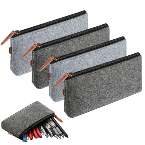 Gotetiso 4 Stück FilzMäppchen Filz Kosmetiktasche mit Reißverschluss Federmäppchen Multifunktions Briefpapier Beutel Filz Stiftetasche Brillenetui Pencil Case für Schule Büro 2 Farben Gotetiso 4 Stück FilzMäppchen Filz Kosmetiktasche mit Reißverschluss Federmäppchen Multifunktions Briefpapier Beutel Filz Stiftetasche Brillenetui Pencil Case für Schule Büro 2 Farben von Gotetiso