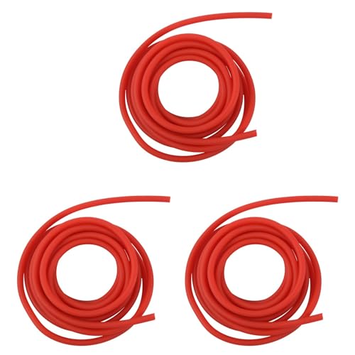 Gotoger 3 x Gummischlauch, Gummiband, elastisch, rot, 2,5 m von Gotoger