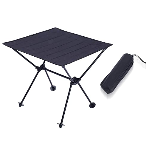 Gotoger Faltbarer Tisch Tragbarer Camping-Schreibtisch für Ultraleicht Strand Aluminium Wandern Klettern Schwarz von Gotoger