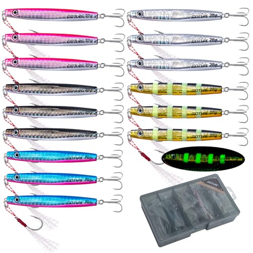 Goture 15 Stück Kunstköder Set, Angelköder Pilker Wobbler Fischlöffel Fischköder Forell für Salzwasser Süßwasserforellen Lachs, Forelle, Köder mit Drillingshaken 20g Goture 15 Stück Kunstköder Set, Angelköder Pilker Wobbler Fischlöffel Fischköder Forell für Salzwasser Süßwasserforellen Lachs, Forelle, Köder mit Drillingshaken 20g von Goture