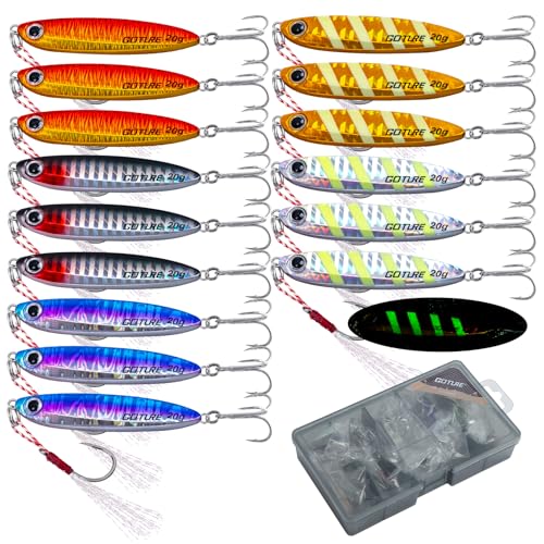 Goture 15 Stück Kunstköder Set, Angelköder Pilker Wobbler Fischlöffel Fischköder Forell für Salzwasser Süßwasserforellen Lachs, Forelle, Köder mit Drillingshaken 20g Goture 15 Stück Kunstköder Set, Angelköder Pilker Wobbler Fischlöffel Fischköder Forell für Salzwasser Süßwasserforellen Lachs, Forelle, Köder mit Drillingshaken 20g von Goture