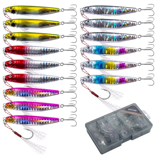 Goture 15 Stück Kunstköder Set, Angelköder Pilker Wobbler Fischlöffel Fischköder Forell für Salzwasser Süßwasserforellen Lachs, Forelle, Köder mit Drillingshaken 20g Goture 15 Stück Kunstköder Set, Angelköder Pilker Wobbler Fischlöffel Fischköder Forell für Salzwasser Süßwasserforellen Lachs, Forelle, Köder mit Drillingshaken 20g von Goture