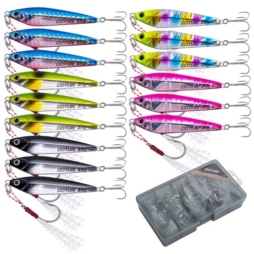 Goture 15 Stück Kunstköder Set, Angelköder Pilker Wobbler Fischlöffel Fischköder Forell für Salzwasser Süßwasserforellen Lachs, Forelle, Köder mit Drillingshaken 20g Goture 15 Stück Kunstköder Set, Angelköder Pilker Wobbler Fischlöffel Fischköder Forell für Salzwasser Süßwasserforellen Lachs, Forelle, Köder mit Drillingshaken 20g von Goture