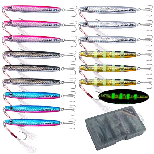 Goture 15 Stück Kunstköder Set, Angelköder Pilker Wobbler Fischlöffel Fischköder Forell für Salzwasser Süßwasserforellen Lachs, Forelle, Köder mit Drillingshaken 30g Goture 15 Stück Kunstköder Set, Angelköder Pilker Wobbler Fischlöffel Fischköder Forell für Salzwasser Süßwasserforellen Lachs, Forelle, Köder mit Drillingshaken 30g von Goture