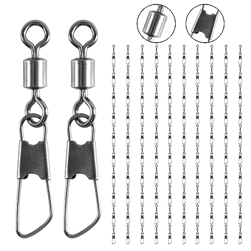 Goture Angelwirbel,Karabiner Wirbel Angeln,Wirbel Angeln Set,Snaps Angel,Rostfreier Stahl, Kein Leinengewirr, Schneller Einstieg ins Wasser,Größen #1 bis #14, Größe 1/0 bis 4/0,50/100 Stück pro Paket Goture Angelwirbel,Karabiner Wirbel Angeln,Wirbel Angeln Set,Snaps Angel,Rostfreier Stahl, Kein Leinengewirr, Schneller Einstieg ins Wasser,Größen #1 bis #14, Größe 1/0 bis 4/0,50/100 Stück pro Paket von Goture