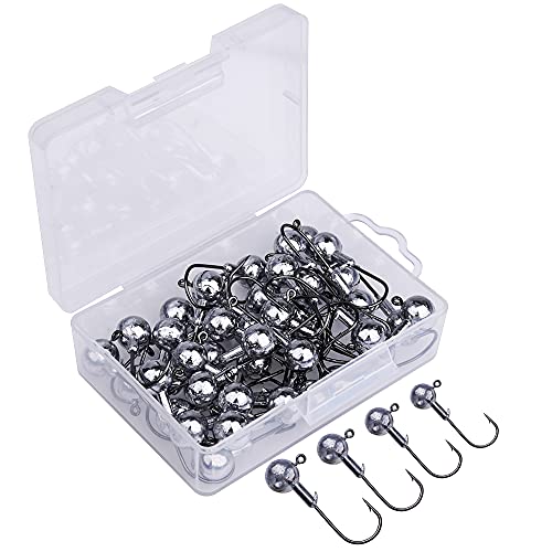 Goture 50 Stück Angelhakenset Jigköpfe 1.5g, Scharfen Jighaken Set für Gummifische, Jighead, Gummifische Angeln Jighaken, Karpfen Bleikopf-Angelhaken Offset Haken, jigkopf Haken Goture 50 Stück Angelhakenset Jigköpfe 1.5g, Scharfen Jighaken Set für Gummifische, Jighead, Gummifische Angeln Jighaken, Karpfen Bleikopf-Angelhaken Offset Haken, jigkopf Haken von Goture
