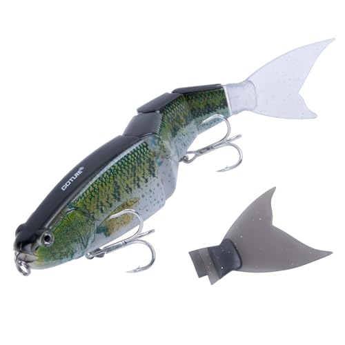 Goture Kunstköder Hecht Mit austauschbarem Fischschwanz, Hecht Köder, Wobbler Swimbait Topwater Angelköder für Segment Schwimmköder, lebensechtes Angelköder-Set Fisch Köder für Zander Barsch Forellen Goture Kunstköder Hecht Mit austauschbarem Fischschwanz, Hecht Köder, Wobbler Swimbait Topwater Angelköder für Segment Schwimmköder, lebensechtes Angelköder-Set Fisch Köder für Zander Barsch Forellen von Goture