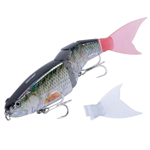 Goture Kunstköder Hecht Mit austauschbarem Fischschwanz, Hecht Köder, Wobbler Swimbait Topwater Angelköder für Segment Schwimmköder, lebensechtes Angelköder-Set Fisch Köder für Zander Barsch Forellen Goture Kunstköder Hecht Mit austauschbarem Fischschwanz, Hecht Köder, Wobbler Swimbait Topwater Angelköder für Segment Schwimmköder, lebensechtes Angelköder-Set Fisch Köder für Zander Barsch Forellen von Goture