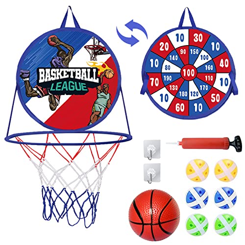 Basketballkorb Kinder Mit Klett Dartscheibe, 2 in 1 Dartboard Wurfspiel Und Basketball Spiele, Doppelseitiges Mini Basketballkörbe & Dartspiel, Safe Outdoor Indoor Spielzeug Geschenk Basketballkorb Kinder Mit Klett Dartscheibe, 2 in 1 Dartboard Wurfspiel Und Basketball Spiele, Doppelseitiges Mini Basketballkörbe & Dartspiel, Safe Outdoor Indoor Spielzeug Geschenk von Goujfol