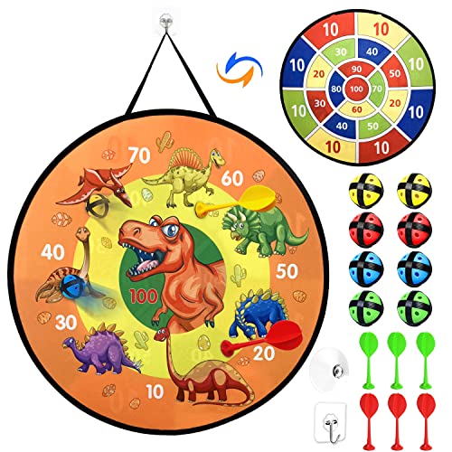Dartscheibe Kinder, 66 cm Dartboard Wurfspiel für Kinder, Faltbares Dartspiel mit Dinosaurier Tier Motiven, Wurfscheibe Partyspiele für Erwachsene und Kinder, Safe Outdoor Indoor Spielzeug Geschenk Dartscheibe Kinder, 66 cm Dartboard Wurfspiel für Kinder, Faltbares Dartspiel mit Dinosaurier Tier Motiven, Wurfscheibe Partyspiele für Erwachsene und Kinder, Safe Outdoor Indoor Spielzeug Geschenk von Goujfol
