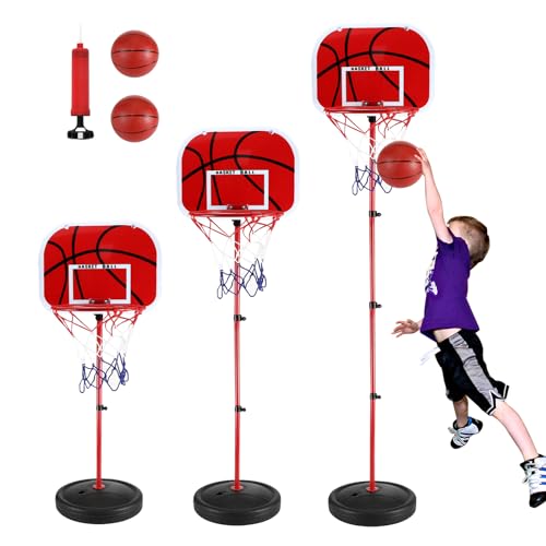 Gowkeey Basketballkorb Kinder, Basketballkorb Outdoor mit 2 Basketbälle und eine Pumpe, Höhenverstellbarer Basketball Korb, für Kinder von 3 bis 8 Jahren, für Drinnen und Draußen Basketballkörbe Gowkeey Basketballkorb Kinder, Basketballkorb Outdoor mit 2 Basketbälle und eine Pumpe, Höhenverstellbarer Basketball Korb, für Kinder von 3 bis 8 Jahren, für Drinnen und Draußen Basketballkörbe von Gowkeey