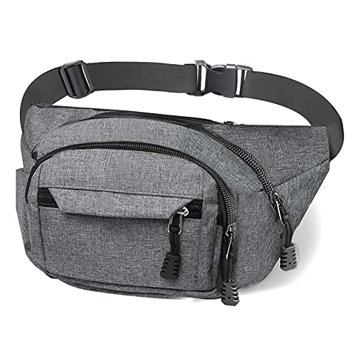 Gürteltasche Bauchtasche für Damen und Herren Outdoor Handytasche Sport Wasserdicht Hüfttasche mit 4 Fächer Bauchtasche für Sport Laufen Joggen Wandern（Grau） von GRACETOP