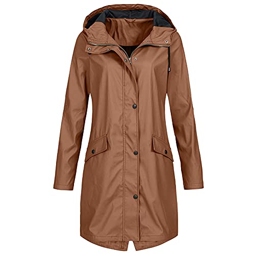 Graceyo Regenjacke Damen, Jacke Damen, Softshell-Jacke wasserdichte Winddicht Outdoorjacke mit Kapuze Funktionsjacke Frauen Freizeitjacke Regen Jacke Bequem Einfarbig Outdoor Parka Coat Windbreaker von Graceyo