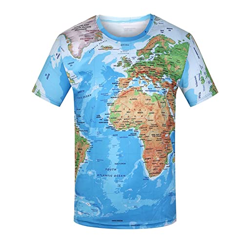 Herren T Shirt Kurzarm Tee Shirts Weltkarte 3D gedruckt Rundhals Sport Oberteile Sommer Unterziehshirt mit Motiv Rundhalsausschnitt Gym Sport Tee Shirt Kurzarmshirt Moderner Tshirts für Männer Herren T Shirt Kurzarm Tee Shirts Weltkarte 3D gedruckt Rundhals Sport Oberteile Sommer Unterziehshirt mit Motiv Rundhalsausschnitt Gym Sport Tee Shirt Kurzarmshirt Moderner Tshirts für Männer von Graceyo