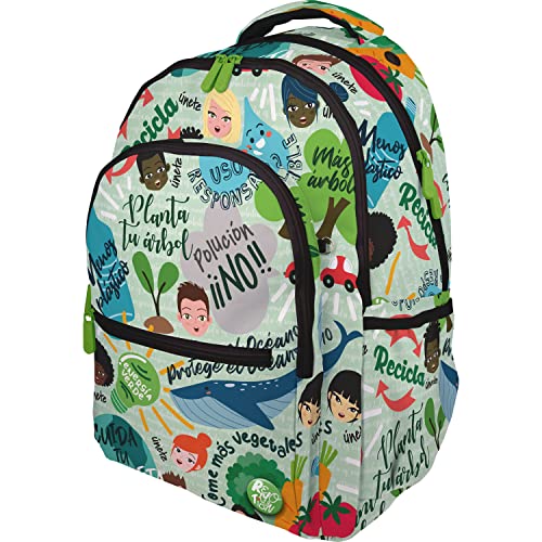 Grafoplás 37502215. Schulrucksack, Kollektion Revolution, Grün, gepolstertes Laptopfach, anpassbar, 33 x 46 x 22,5 cm, Roomy, grün, 33x46x22,5cm, Umweltfreundlich Grafoplás 37502215. Schulrucksack, Kollektion Revolution, Grün, gepolstertes Laptopfach, anpassbar, 33 x 46 x 22,5 cm, Roomy, grün, 33x46x22,5cm, Umweltfreundlich von Grafoplás