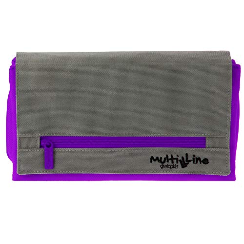 Grafoplás 37540835 Multiline Federmäppchen, dreilagig, mit Klappe, Violett, 22 x 12 x 3 cm von Grafoplás