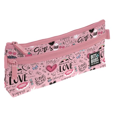 Grafoplás Flaches Federmäppchen | 2 Taschen | 23 x 10 cm | Fächer mit Reißverschluss | leicht zu öffnende Griffe | Sweet Kollektion | Bits & Bobs Pop Up Design, Rosa, 23x10cm, Flaches Federmäppchen Grafoplás Flaches Federmäppchen | 2 Taschen | 23 x 10 cm | Fächer mit Reißverschluss | leicht zu öffnende Griffe | Sweet Kollektion | Bits & Bobs Pop Up Design, Rosa, 23x10cm, Flaches Federmäppchen von Grafoplás