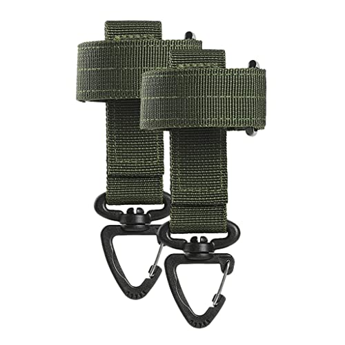 Gralara 2 X Handschuhhalter, Verstellbarer Seilaufhänger, Taktischer Schlüsselclip, Grün von Gralara