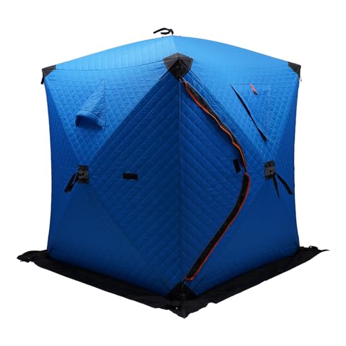 Angelzelt, 210D Oxford Tuch Biwakzelt, 145 * 145 * 165cm Pop Up Zelt für 1-2 Personen Tragbares Zelt für Winterfischen Outdoor Camping Blau von GramStudio