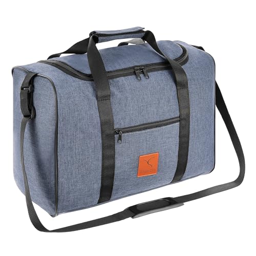 Granori Handgepäck Reisetasche 40x30x20 cm WT2 - Leichte Flugzeug Bord-/ Kabinengepäck Tasche 24 l für Damen und Herren | Max. Maße Flug Gepäck Kabinentasche für Wizz Air (Blau) von Granori