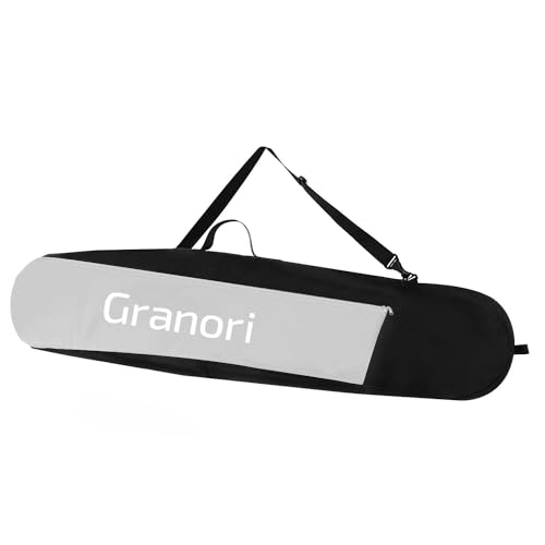 Granori Snowboardtasche | Snowboardrucksack 2-in-1 Tasche für Snowboard mit Bindung bis 150 cm – Boardbag mit zusätzlichem Platz für Skihelm und Skischuhe (Grau-Schwarz, 150 cm) von Granori