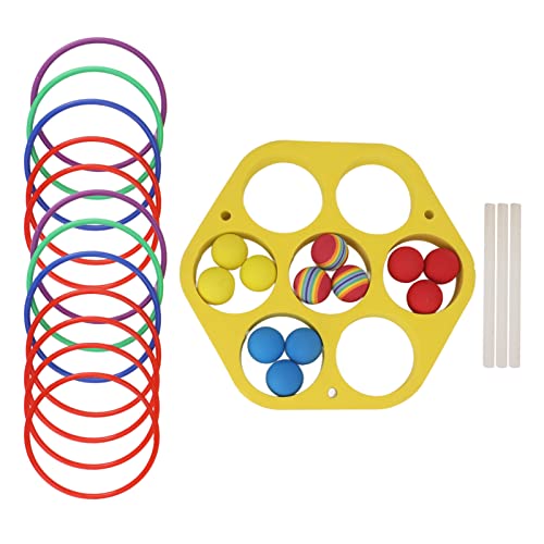 GRCFUMO Ringe-Wurf-Poolspiel-Spielzeug, schwimmende Ringe-Wurfspiel für Kinder mit Bällen, farbiges Pool-Schwimmspielzeug-Spieleset für Familien- und Hinterhofpartys von Grcfumo