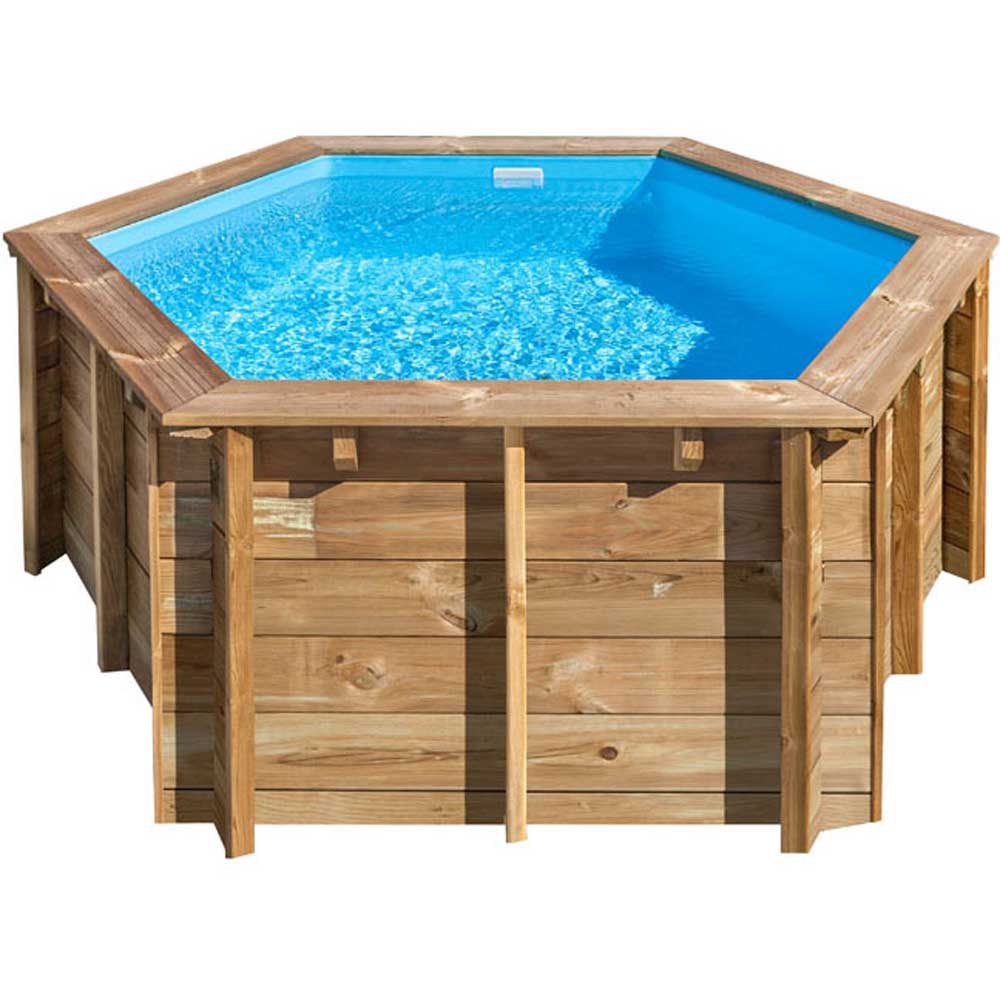 Gre Pools Lili 2 Wood Round Pool 280x107 Cm Braun 3300 Liters von Gre Pools