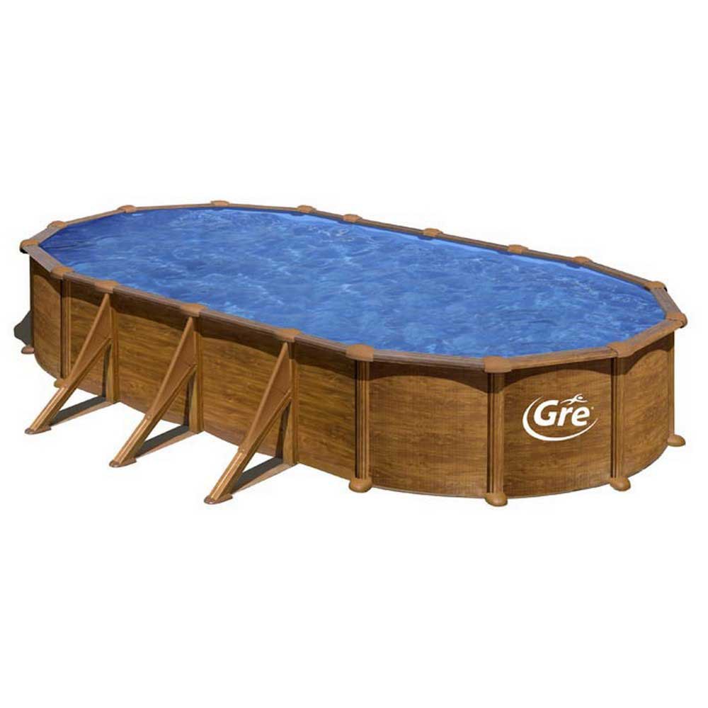 Gre Pools Mauritius Steel Above-ground Wooden Pool Braun 350 x 132 cm von Gre Pools