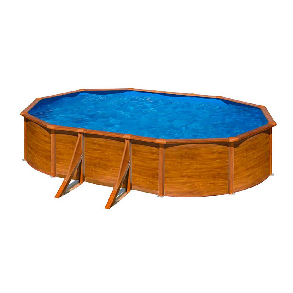 Gre Pools Pacific Steel Wood Aspect Pool 610x375x120 Cm Braun 610 x 375 x 120 cm von Gre Pools