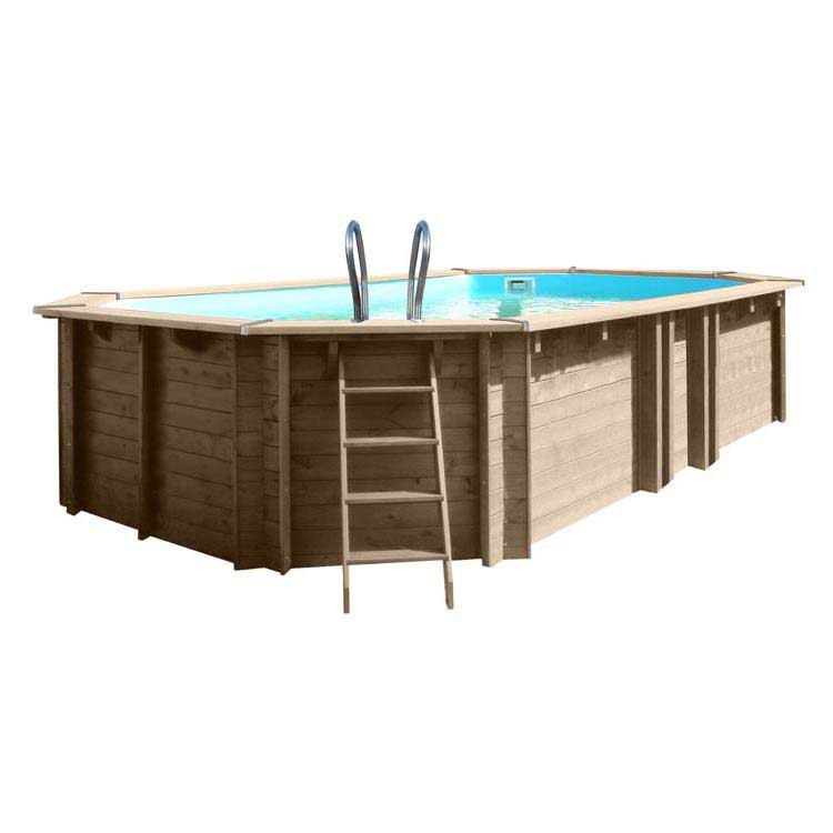 Gre Pools Sunbay Oval Vermela 672x472x146 Cm Above-ground Wooden Pool Braun 31.000 Liters von Gre Pools