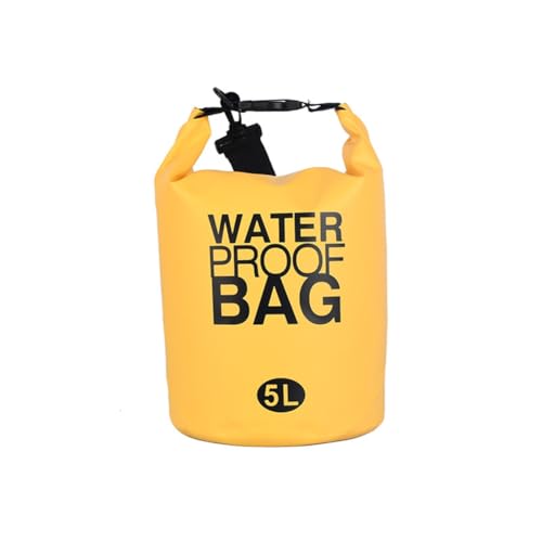 GreatRise Dry Bag wasserdichte Packsack mit Schultergurt, 2L/5L/10L/15L/20L/30L Wasserfester Tasche Tragbarer Trockensack Seesack Beutel Rucksack für Rafting Schwimmen Boot Kajak Camping Gelb 20L von GreatRise