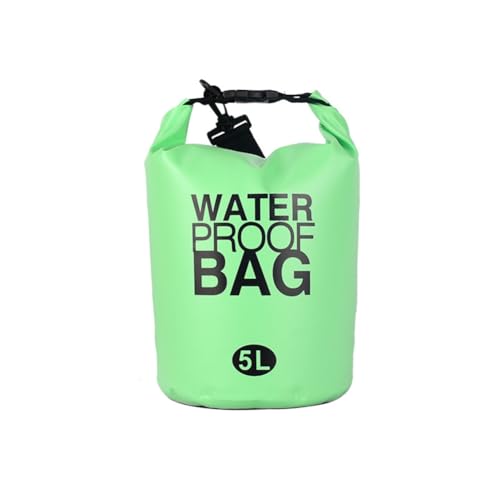 GreatRise Dry Bag wasserdichte Packsack mit Schultergurt, 2L/5L/10L/15L/20L/30L Wasserfester Tasche Tragbarer Trockensack Seesack Beutel Rucksack für Rafting Schwimmen Boot Kajak Camping Grün 10L von GreatRise