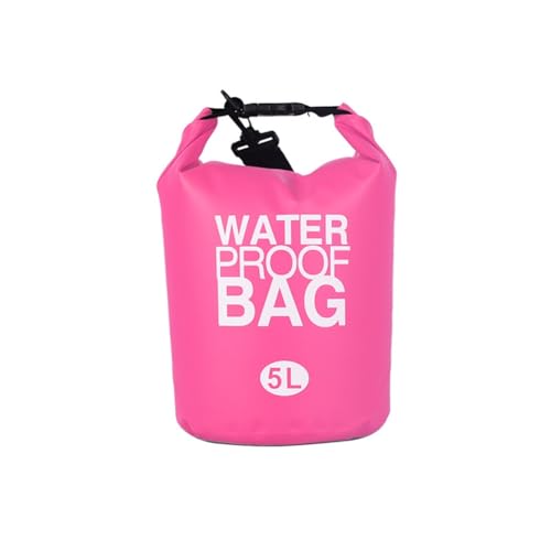 GreatRise Dry Bag wasserdichte Packsack mit Schultergurt, 2L/5L/10L/15L/20L/30L Wasserfester Tasche Tragbarer Trockensack Seesack Beutel Rucksack für Rafting Schwimmen Boot Kajak Camping Rosa 30L von GreatRise