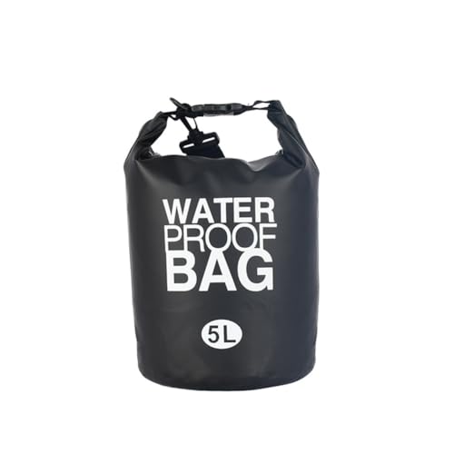 GreatRise Dry Bag wasserdichte Packsack mit Schultergurt, 2L/5L/10L/15L/20L/30L Wasserfester Tasche Tragbarer Trockensack Seesack Beutel Rucksack für Rafting Schwimmen Boot Kajak Camping Schwarz 15L von GreatRise