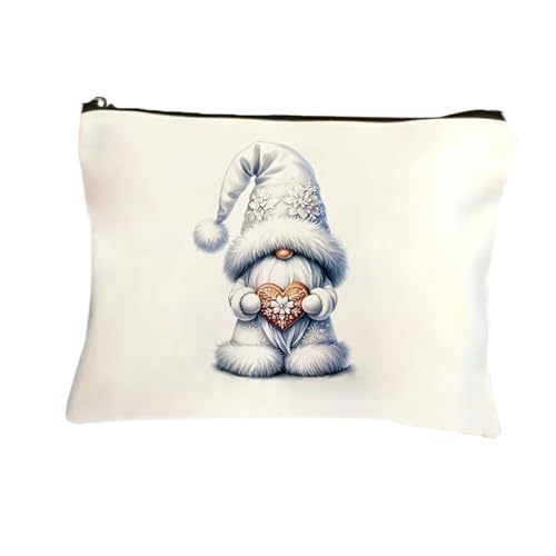 GreatRise Kosmetiktasche Canvas Make up Tasche mit Weihnachtsmann Wichtel Muster Schminktasche Damen Reißverschluss Kulturtasche Kosmetikbeutel Organizer für Reise Weihnachten Geschenk Weiß GreatRise Kosmetiktasche Canvas Make up Tasche mit Weihnachtsmann Wichtel Muster Schminktasche Damen Reißverschluss Kulturtasche Kosmetikbeutel Organizer für Reise Weihnachten Geschenk Weiß von GreatRise