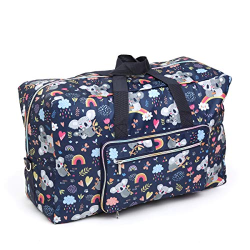 GreatRise wasserdichte Umzugstaschen Faltbare Aufbewahrungstaschen Reisetasche Handgepäcktasche Urlaubstasche Seesäcke Tragetasche mit Trolleyhülle Sporttasche für Herren Damen Blauer Koala L von GreatRise