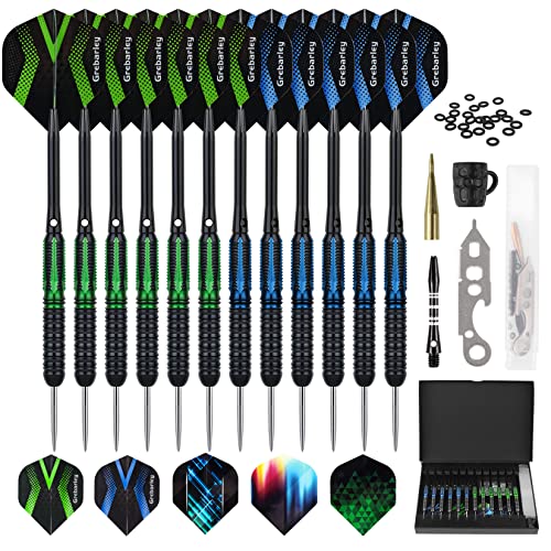 Dartpfeile mit Metallspitze,6 Stück 20 Gramm und 6 Stück 22 Gramm Profi Steeldarts Dartpfeile mit Metallspitze,6 Stück 20 Gramm und 6 Stück 22 Gramm Profi Steeldarts von Grebarley