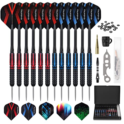 Dartpfeile mit Metallspitze,6 Stück 22 Gramm und 6 Stück 20 Gramm Profi Steeldarts ROT Dartpfeile mit Metallspitze,6 Stück 22 Gramm und 6 Stück 20 Gramm Profi Steeldarts ROT von Grebarley