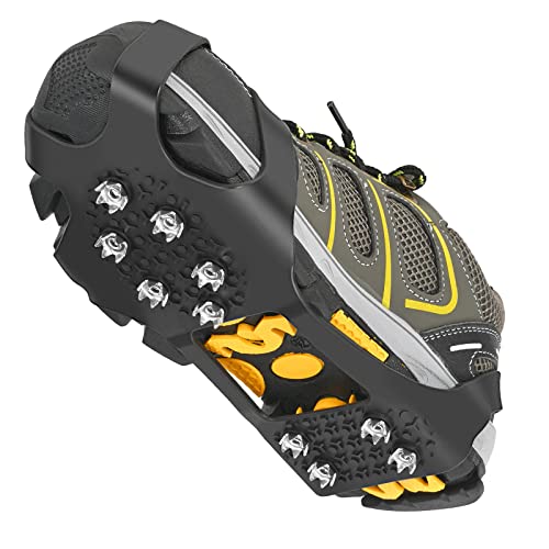 Grectek GT10 Steigeisen leichte EIS- und Schnee-Grip-Stollen über Schuh-/Stiefel-Traktionsstollen zum Hineinschlüpfen in Stretch-Schuhe von Grectek