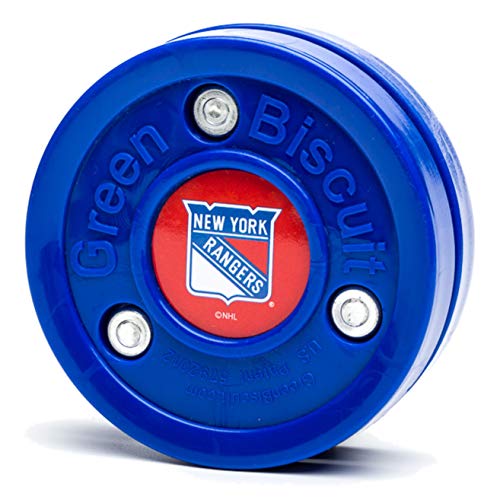 Green Biscuit NHL Pucks - New York Rangers - Hockey Training Puck, Stays Flat, Passing/Handling Street Hockey von Green Biscuit