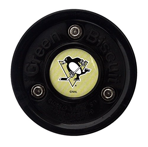 Green Biscuit NHL Pucks - Pittsburg Penguins - Hockey Training Puck, Stays Flat, Passing/Handling Street Hockey von Green Biscuit