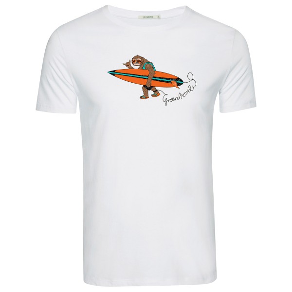 GreenBomb - Animal Sloth Surf Guide - T-Shirts - T-Shirt Gr XXL weiß von GreenBomb