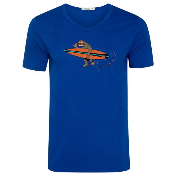 GreenBomb - Animal Sloth Surf Peak - T-Shirts - T-Shirt Gr M blau von GreenBomb